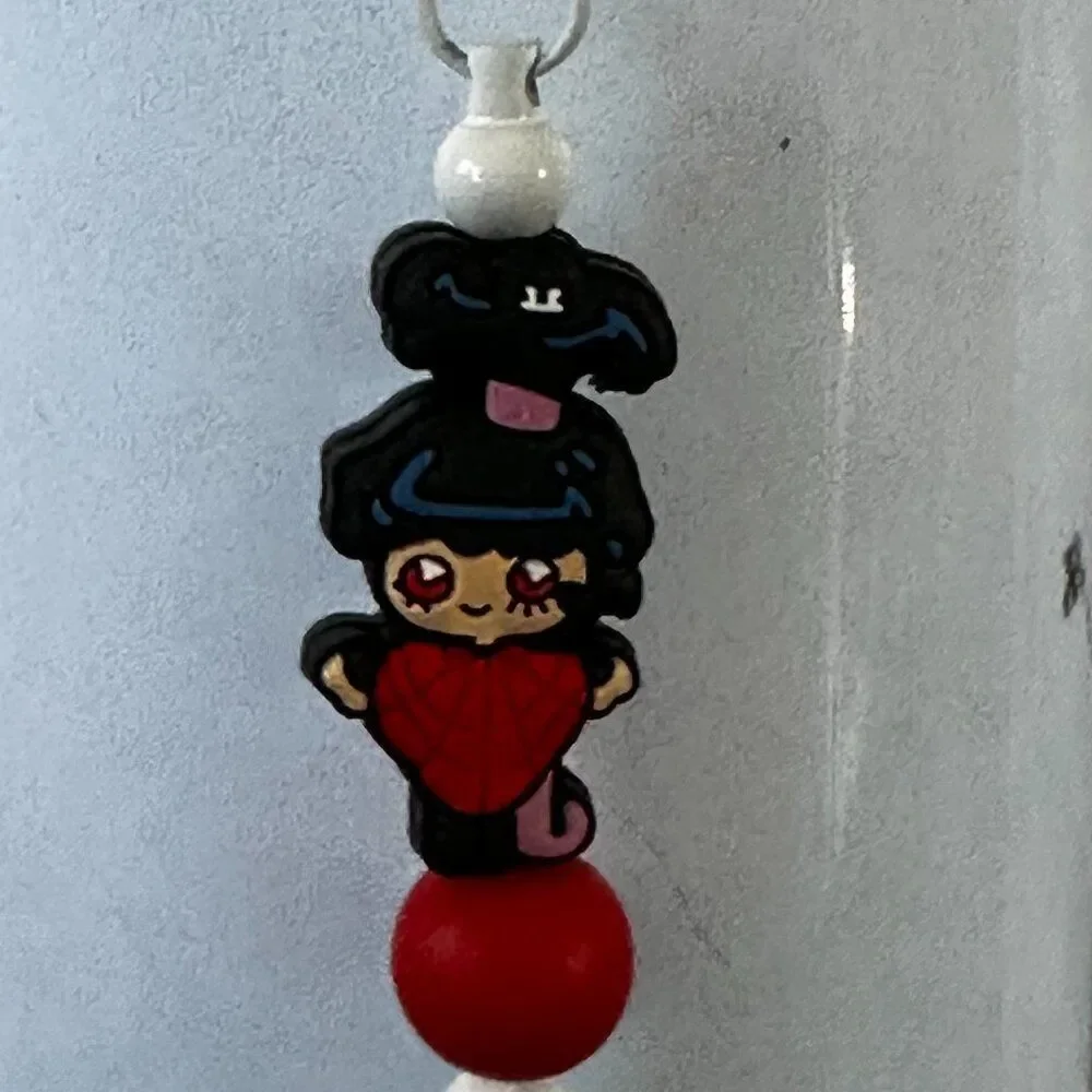 Lydia Beetlejuice Cup Charm Straw Hanger Silicone Beads Drink Accessory